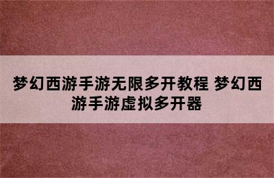 梦幻西游手游无限多开教程 梦幻西游手游虚拟多开器